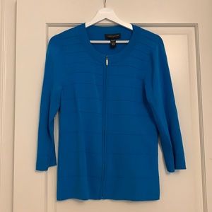 Cable & Gauge Turquoise zippered cardigan